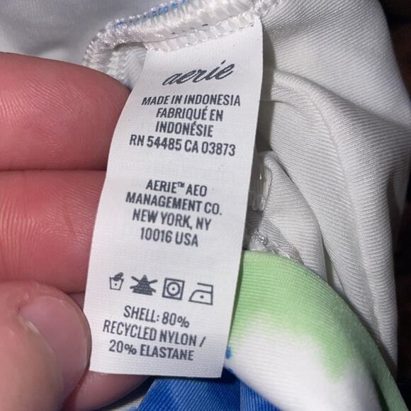 Aerie Women’s Sz Small Bikini Top Tie Banded Wide Strap Scoop Front New NWT - Picture 5 of 6